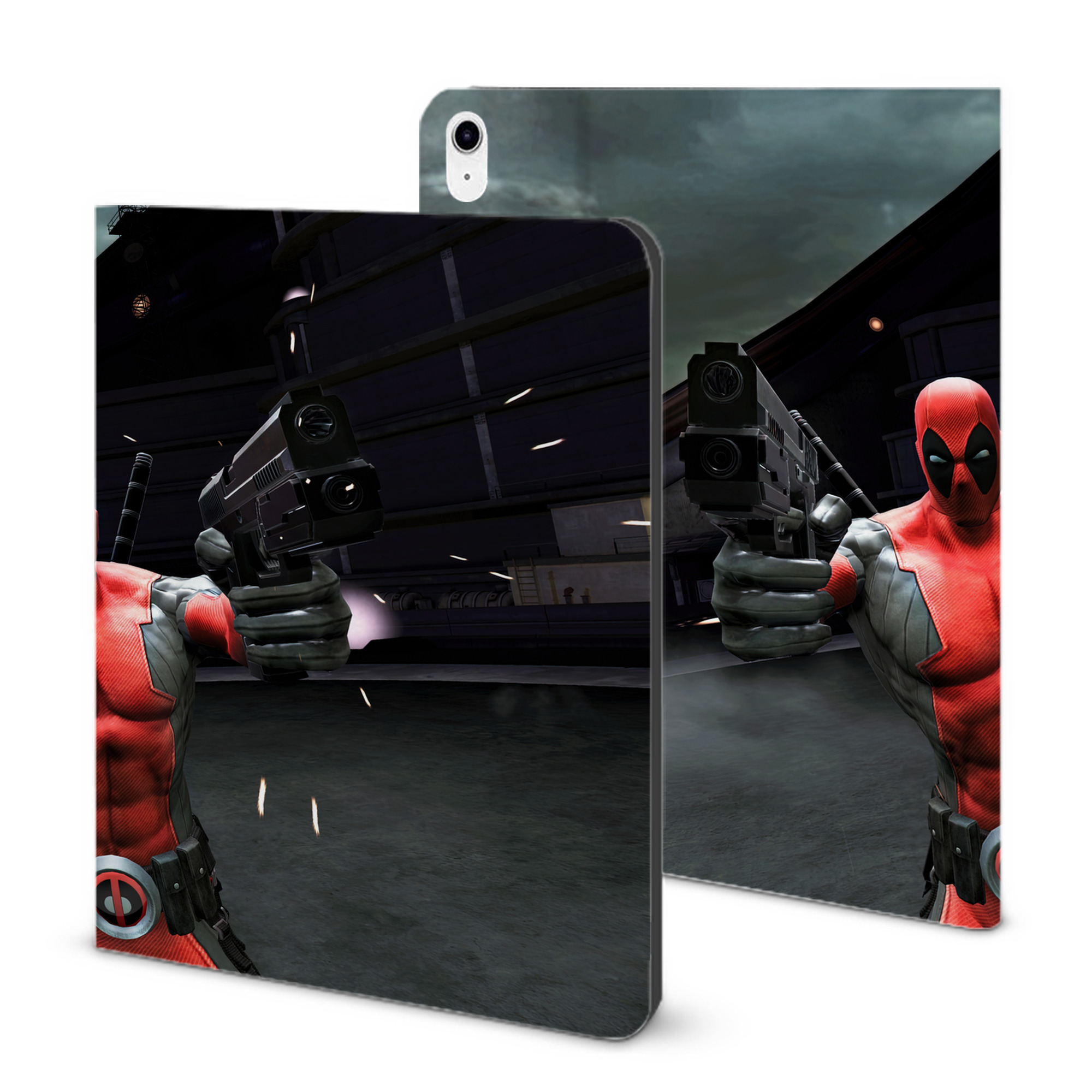 （画像用） Deadpool デッドプール IPad ケース ブック型 PUレザー TPU 耐衝撃 軽量 薄型 ペン収納なし 全面保護 IPad 各モデル対応